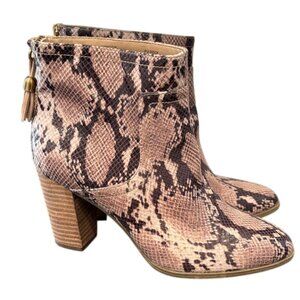 Anne Klein Women’s Niccie Snakeskin Heeled Boots – Smoke Multi – Size 7M
